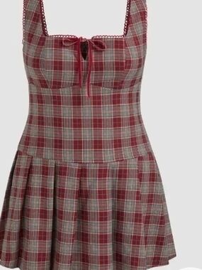 Cider Red Plaid Sleeveless Square-Neck Chemise Cottagecore 3XL NWT